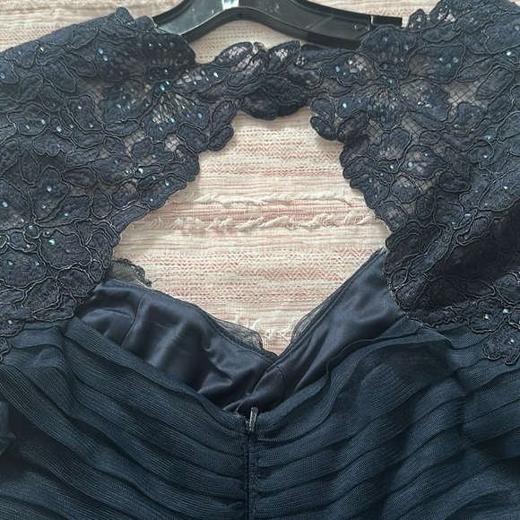 Gown Evening Tadashi Shoji Navy Blue - Picture 10 of 11